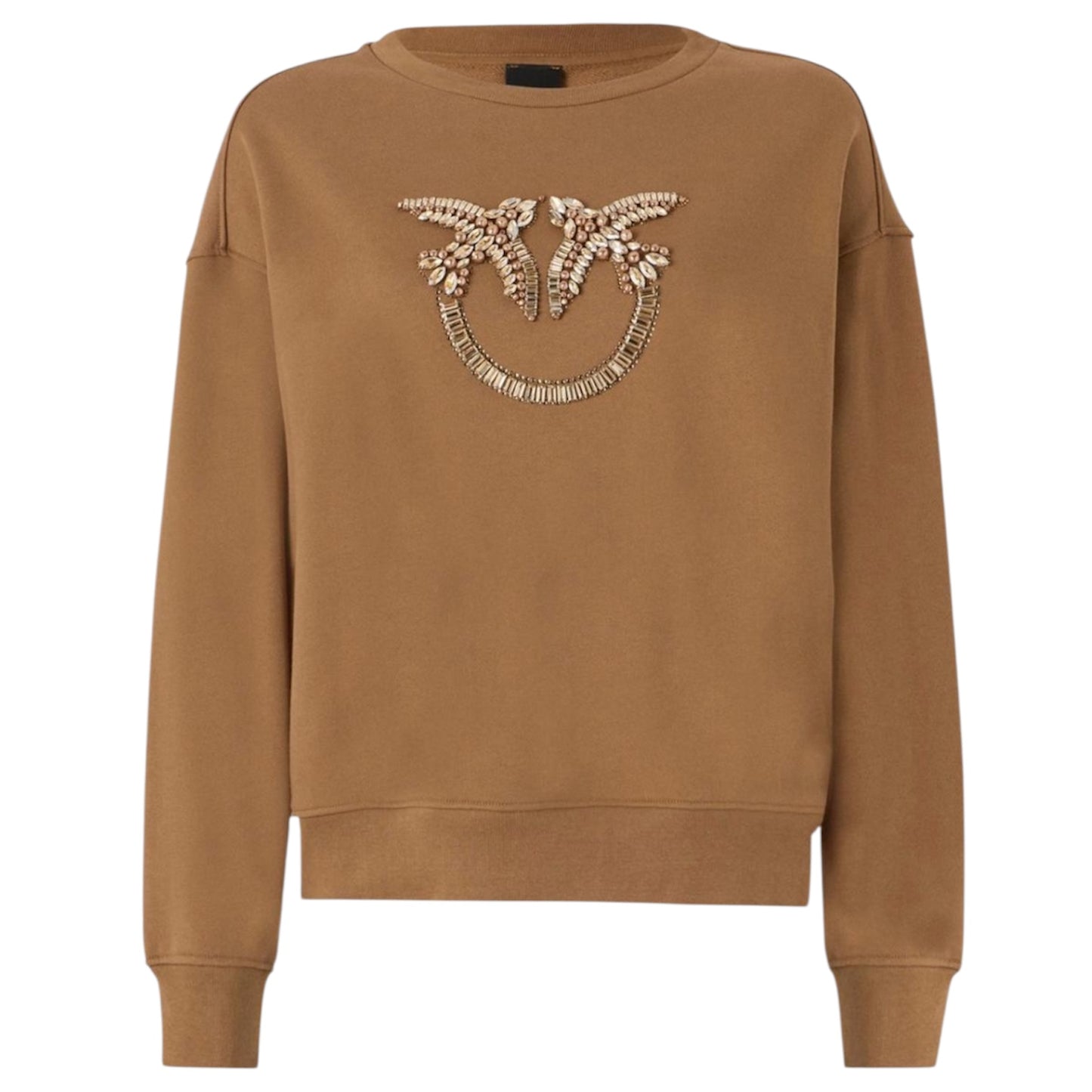 Felpa girocollo con ricamo gioiello Love Birds