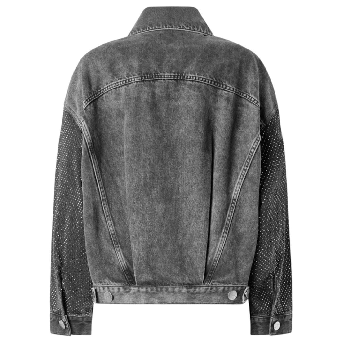 Giubbino trucker in denim con mini borchie