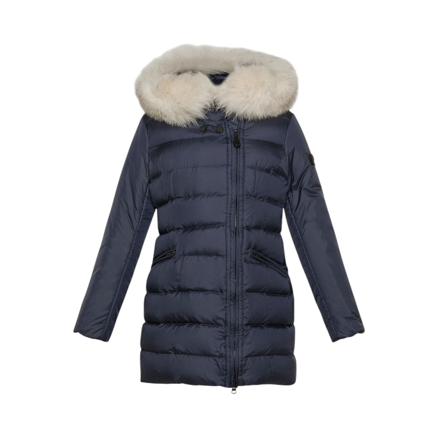 Piumino Lungo Con Zip Asimmetrica