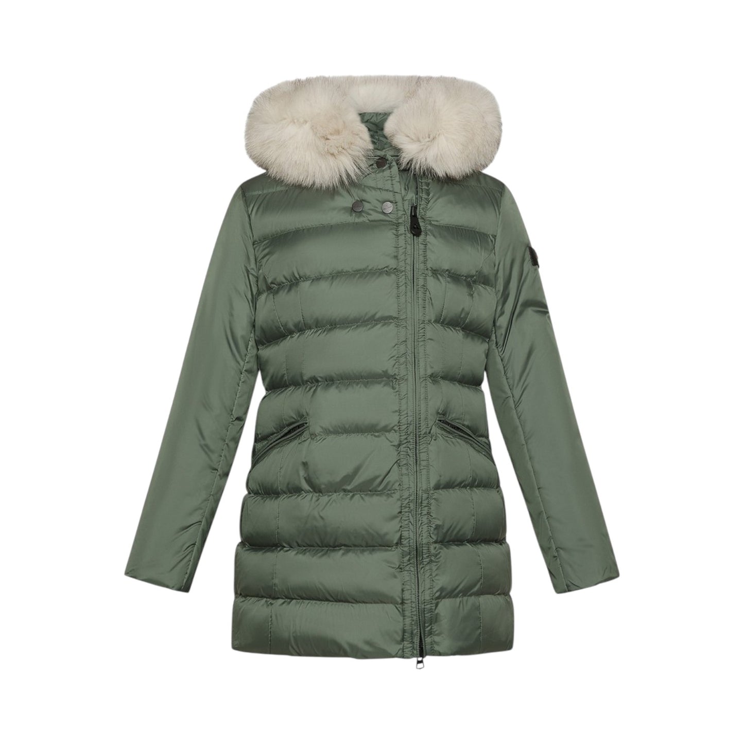 Piumino Lungo Con Zip Asimmetrica