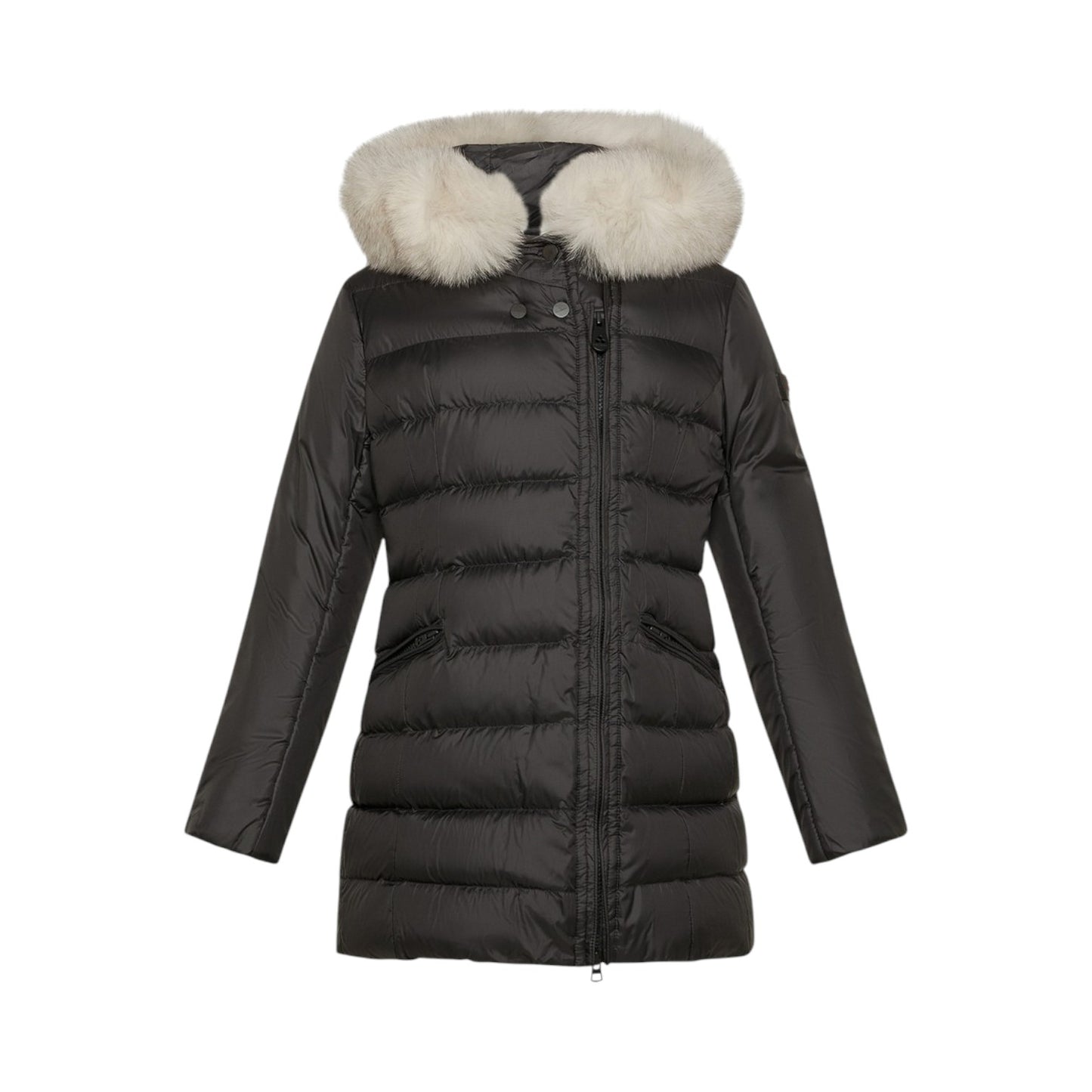 Piumino Lungo Con Zip Asimmetrica
