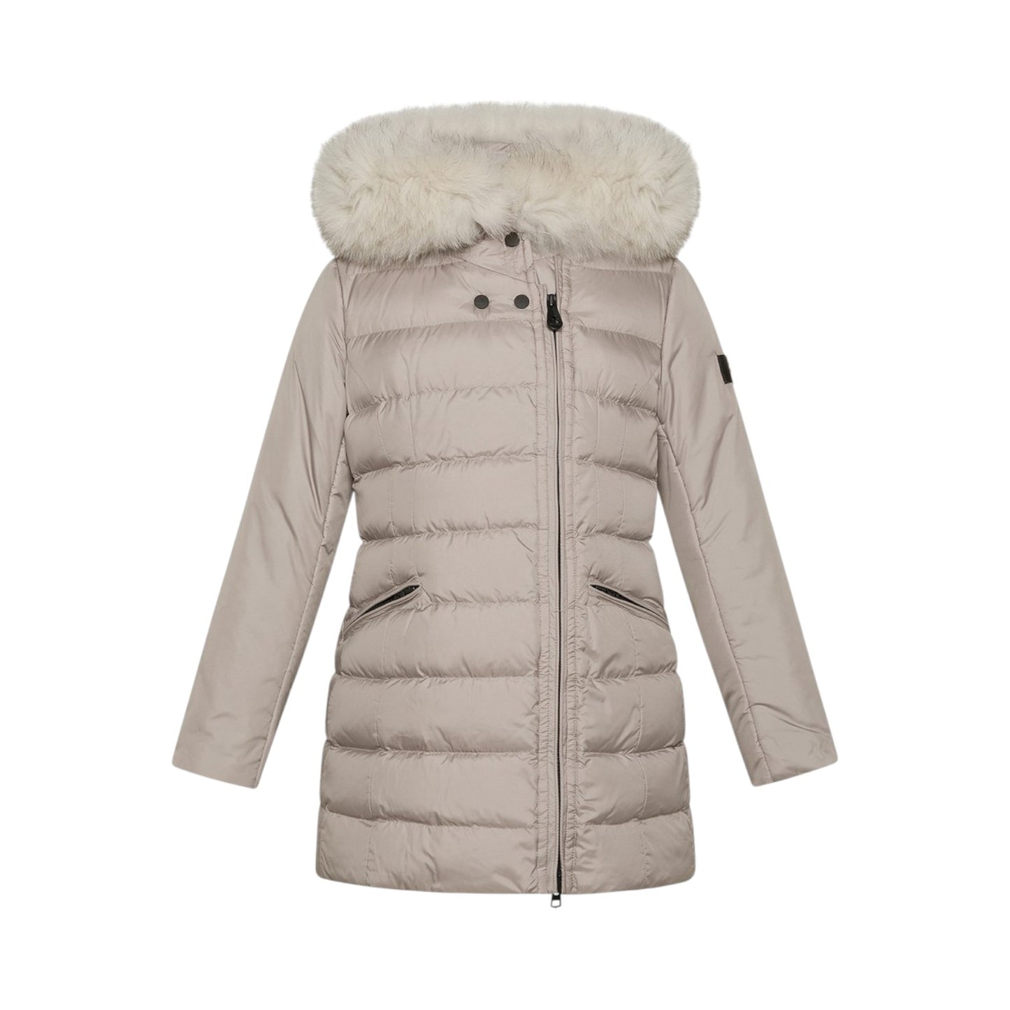 Piumino Lungo Con Zip Asimmetrica