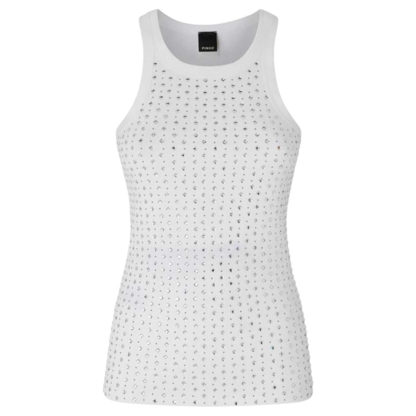 Canotta con strass e borchie