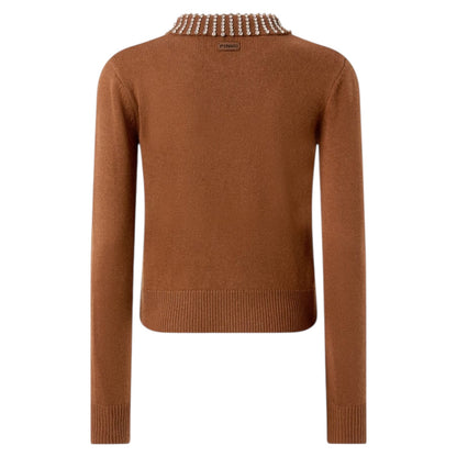 Maglia con colletto e strass