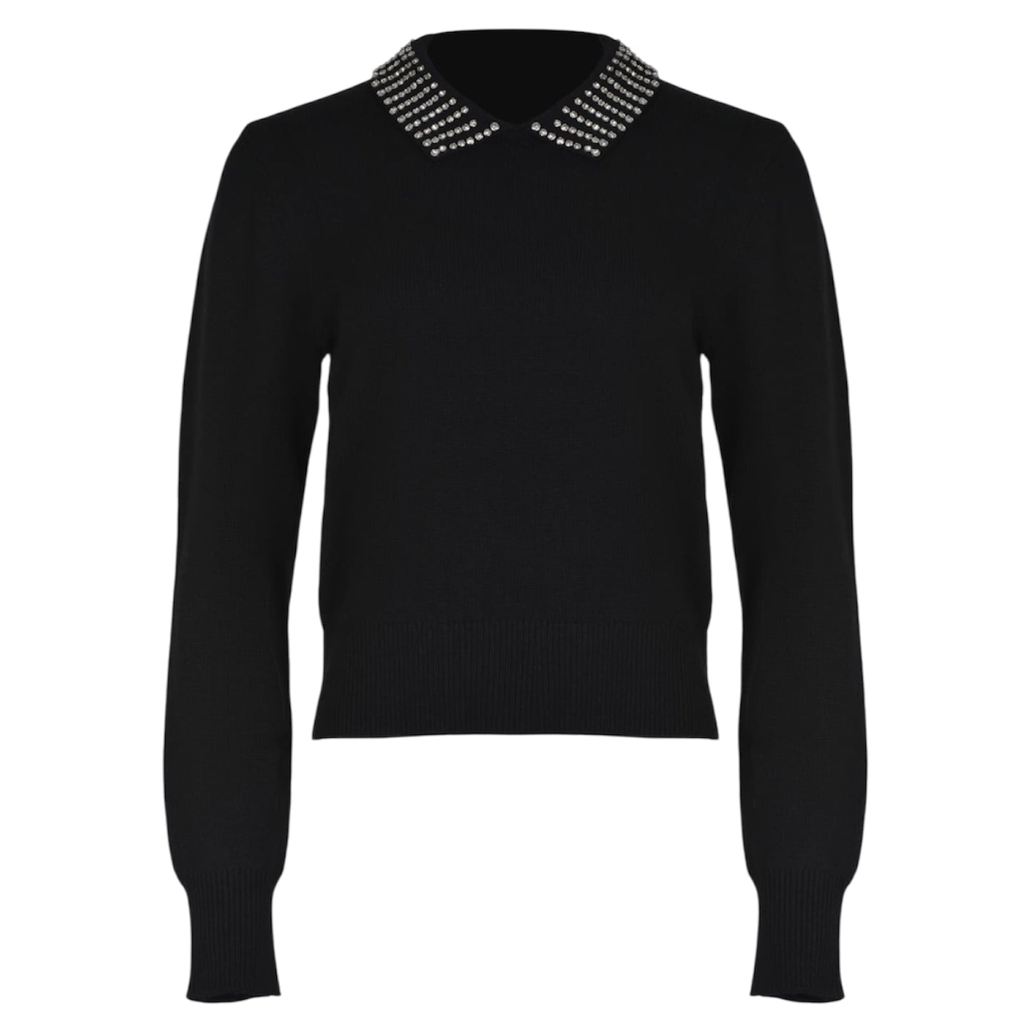 Maglia con colletto e strass