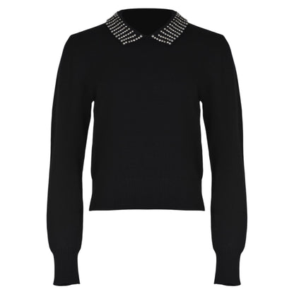 Maglia con colletto e strass