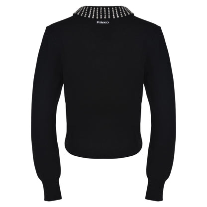 Maglia con colletto e strass