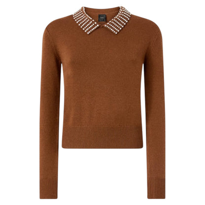 Maglia con colletto e strass