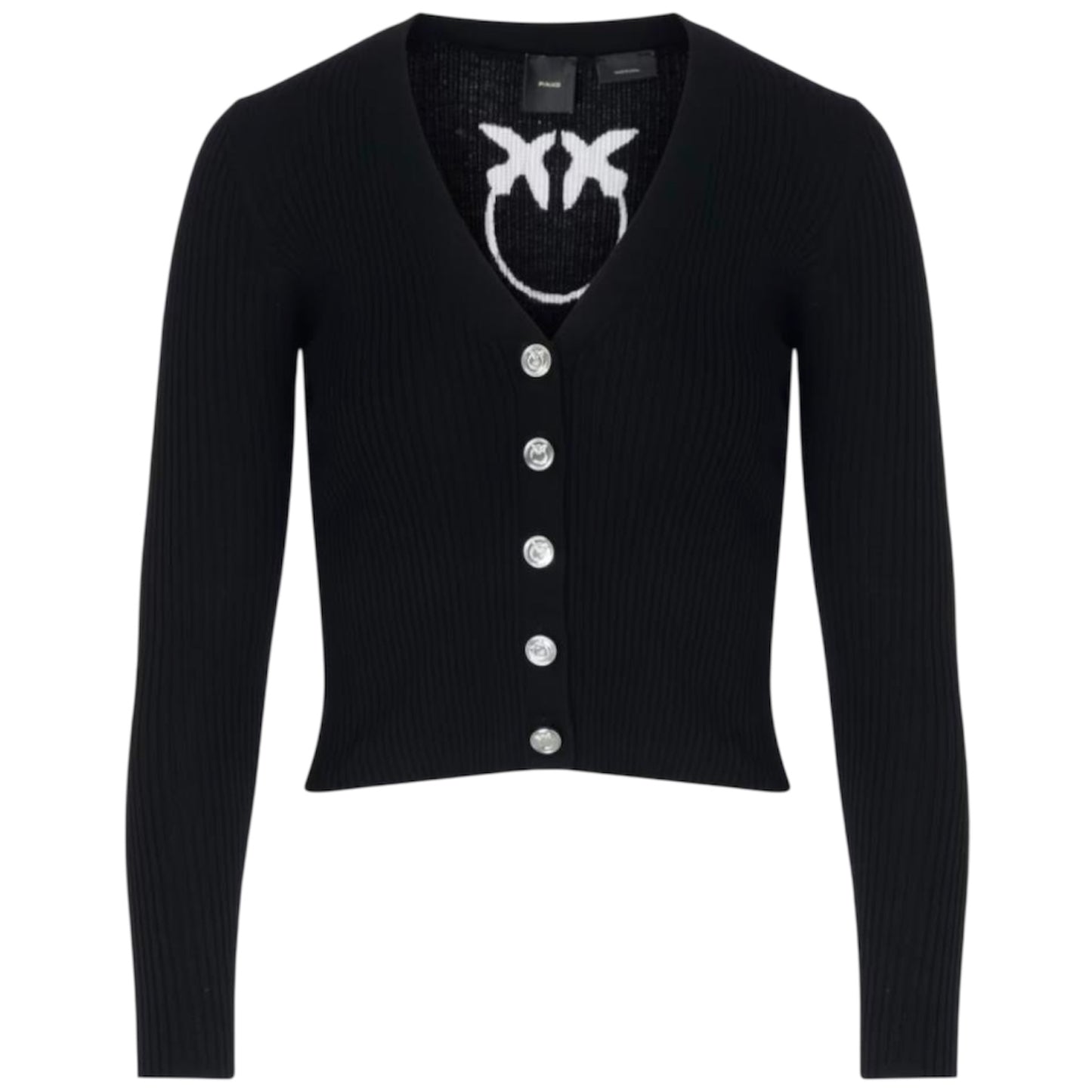 Cardigan a costine con logo Love Birds