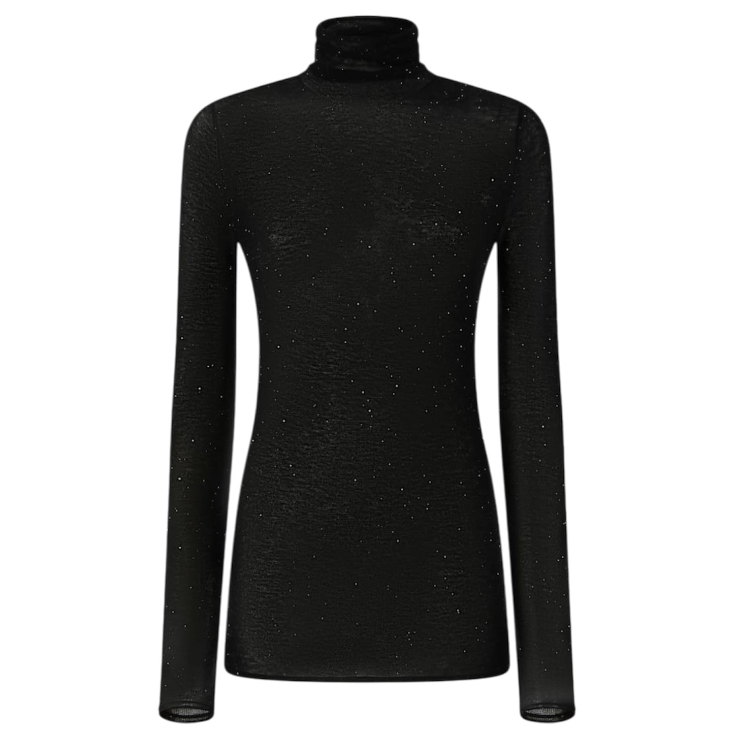 Maglia a collo alto con micro paillettes