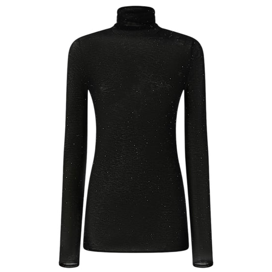 Maglia a collo alto con micro paillettes