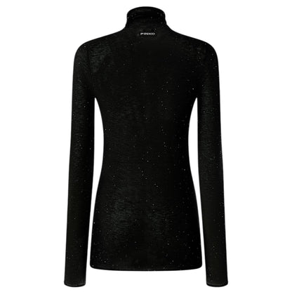 Maglia a collo alto con micro paillettes