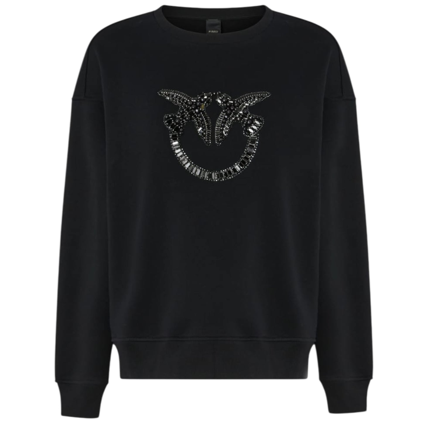 Felpa girocollo con ricamo gioiello Love Birds