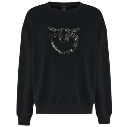 Felpa girocollo con ricamo gioiello Love Birds