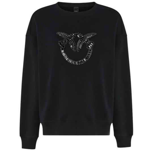 Felpa girocollo con ricamo gioiello Love Birds