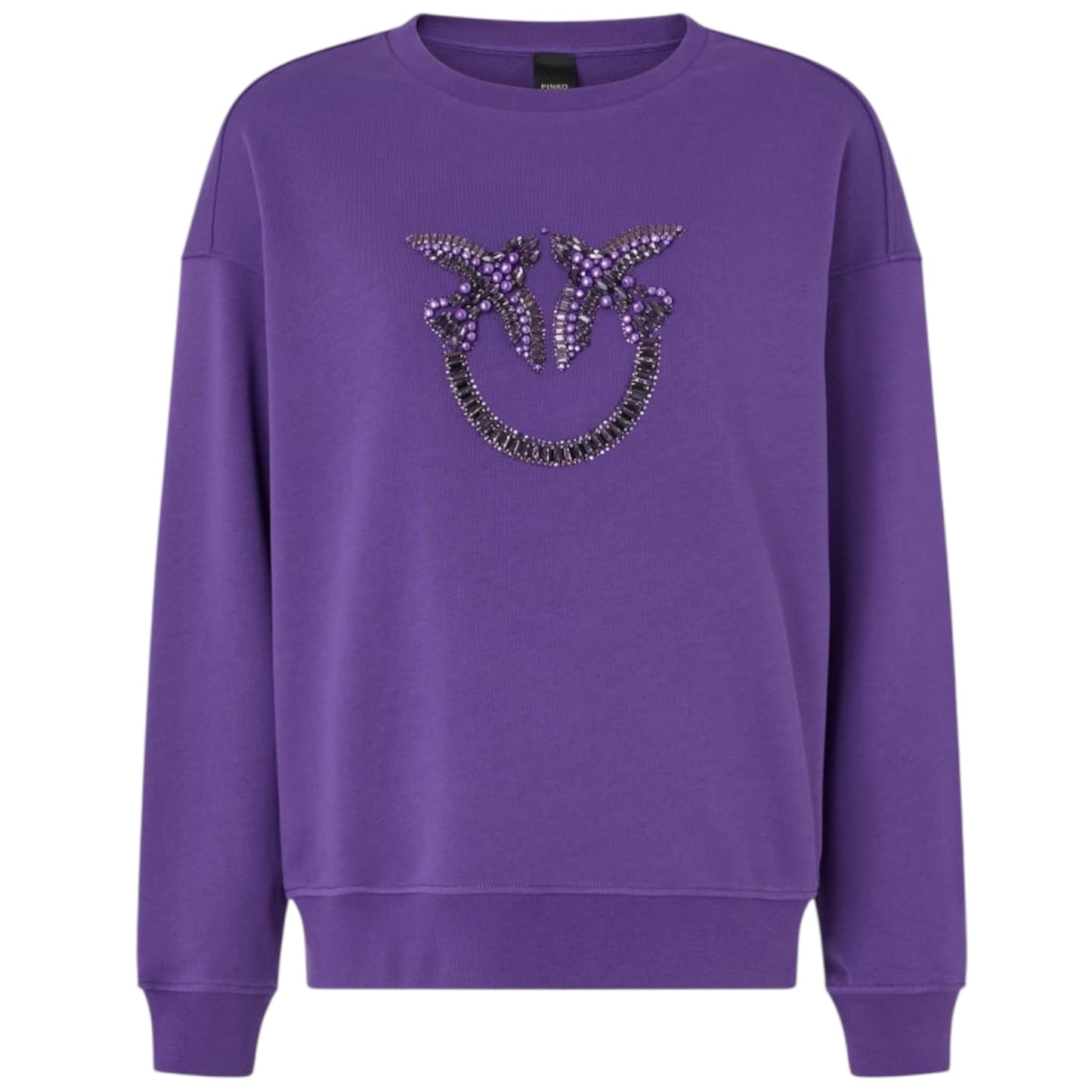 Felpa girocollo con ricamo gioiello Love Birds