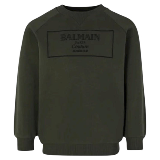 Felpa girocollo con ricamo Balmain