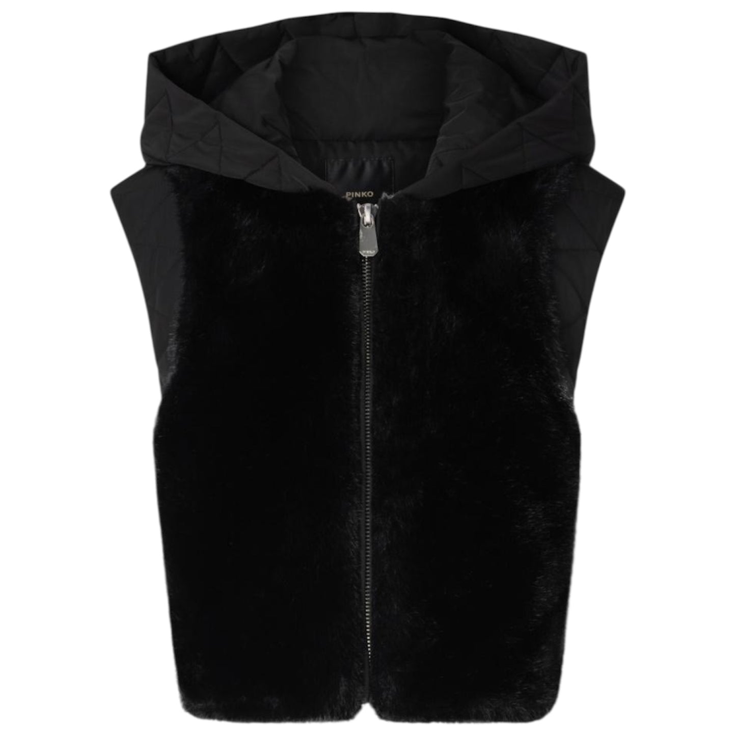 Gilet effetto pelliccia con cappuccio