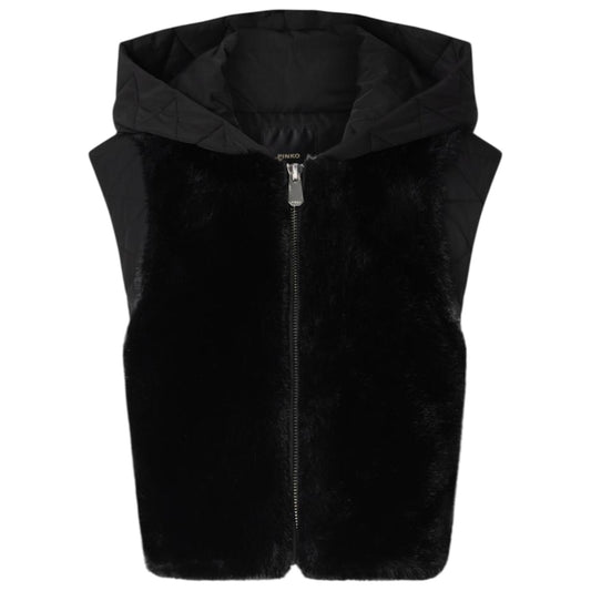 Gilet effetto pelliccia con cappuccio