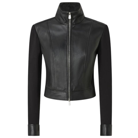 Giacca biker bimateriale