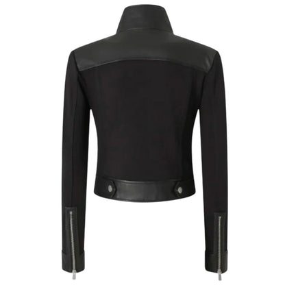 Giacca biker bimateriale