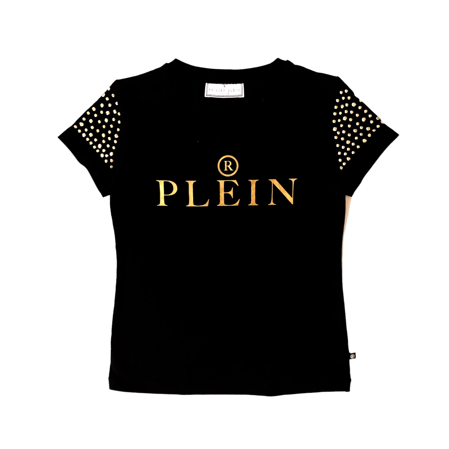 T-shirt con logo dorato Plein