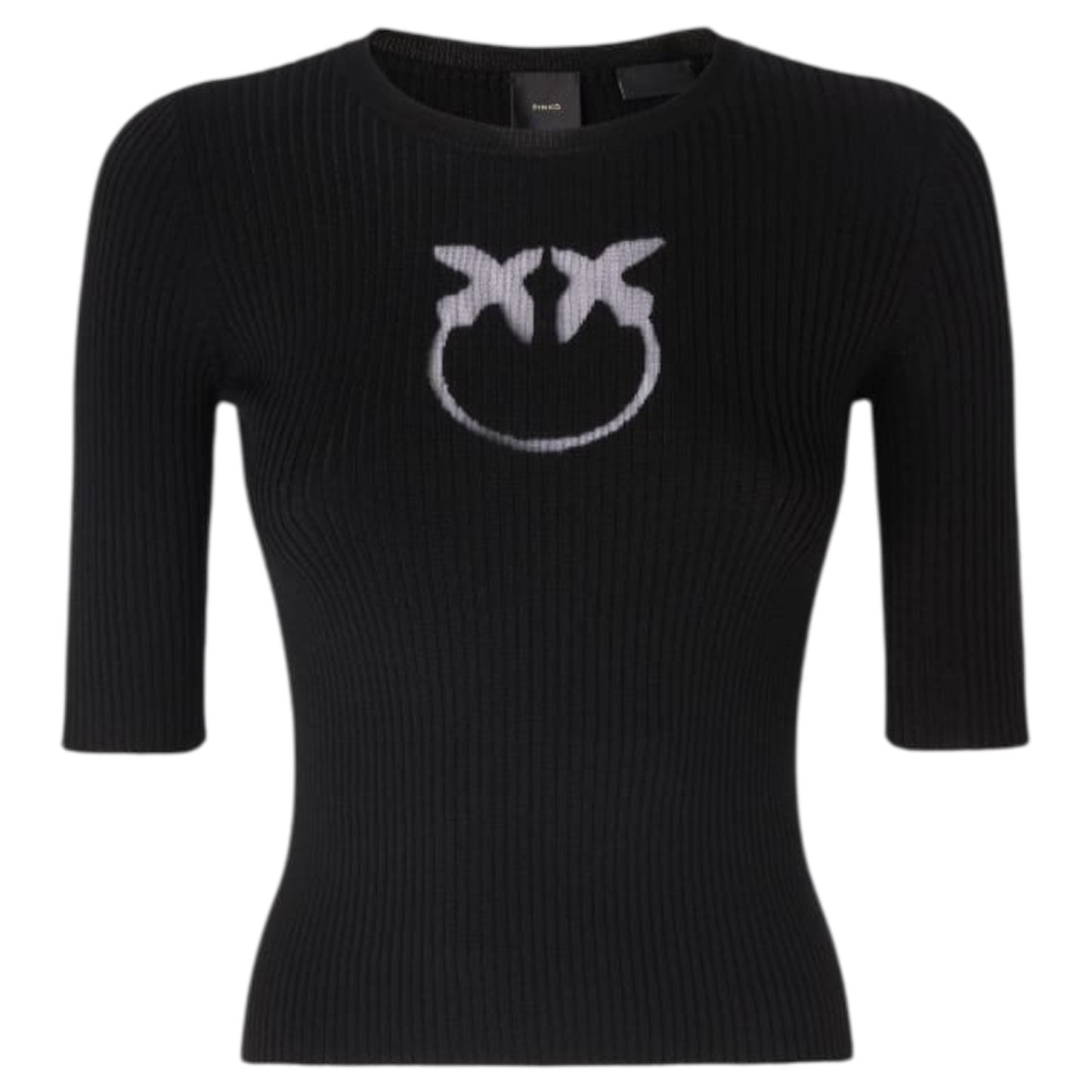 Maglia a costine logo Love Birds in trasparenza