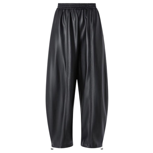 Pantalone balloon effetto pelle