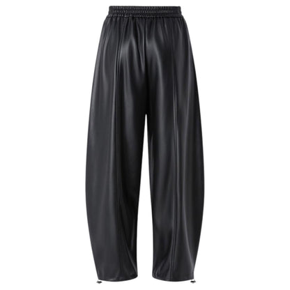 Pantalone balloon effetto pelle