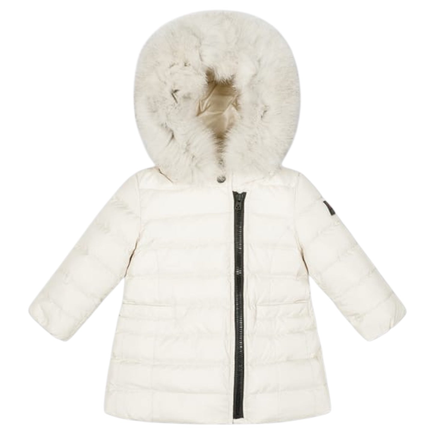 Piumino con zip asimmetrica e pelliccia Peuterey