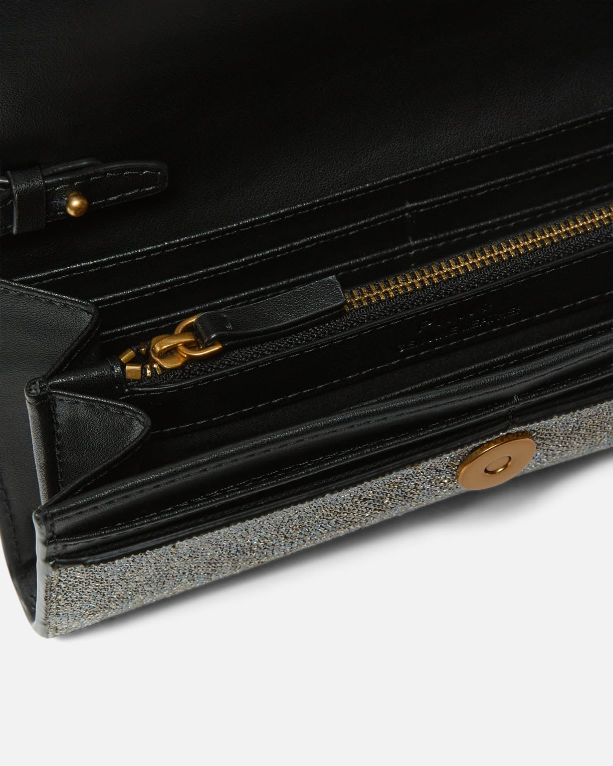 Portafoglio in pelle full strass con tracolla