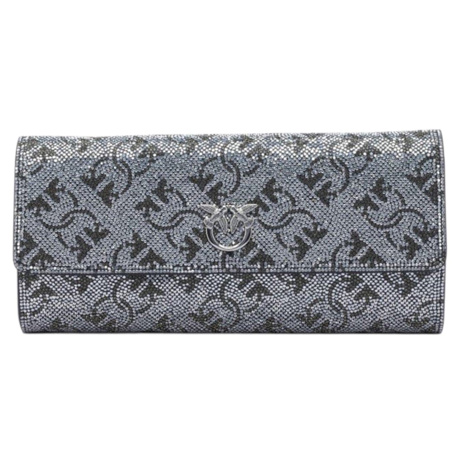 Portafoglio in pelle full strass con tracolla