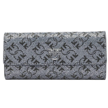 Portafoglio in pelle full strass con tracolla