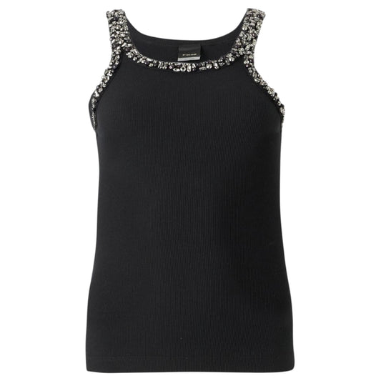 Top a costine con ricami gioiello