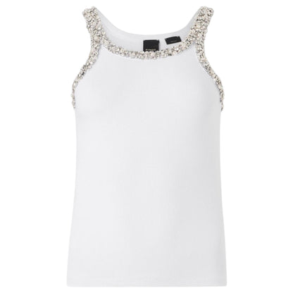 Top a costine con ricami gioiello