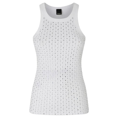 Canotta con strass e borchie