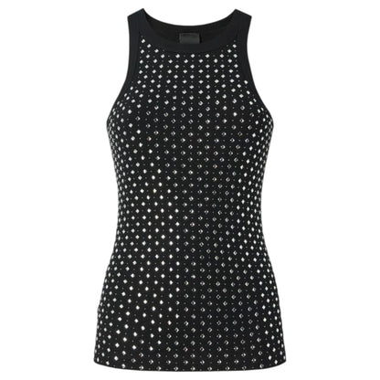 Canotta con strass e borchie