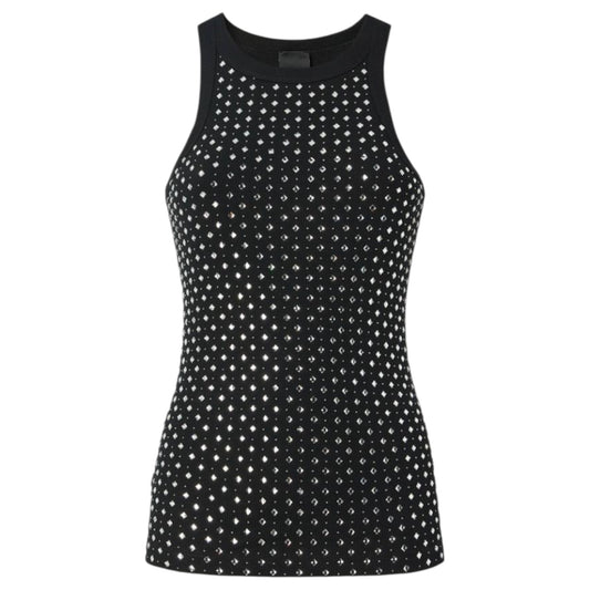 Canotta con strass e borchie